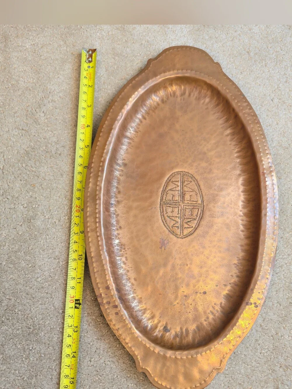 Vintage Hand-Hammered Copper Charger (serving) Plate